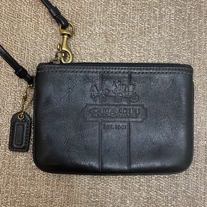 Coach Black Leather Wristlet